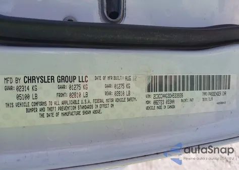 2013 Chrysler 300 Motown z USA, uszkodzony, nr VIN 2C3CCAAG3DH533939